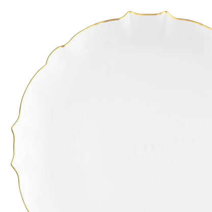 Clear with Gold Rim Round Lotus Plastic Appetizer/Salad Plates