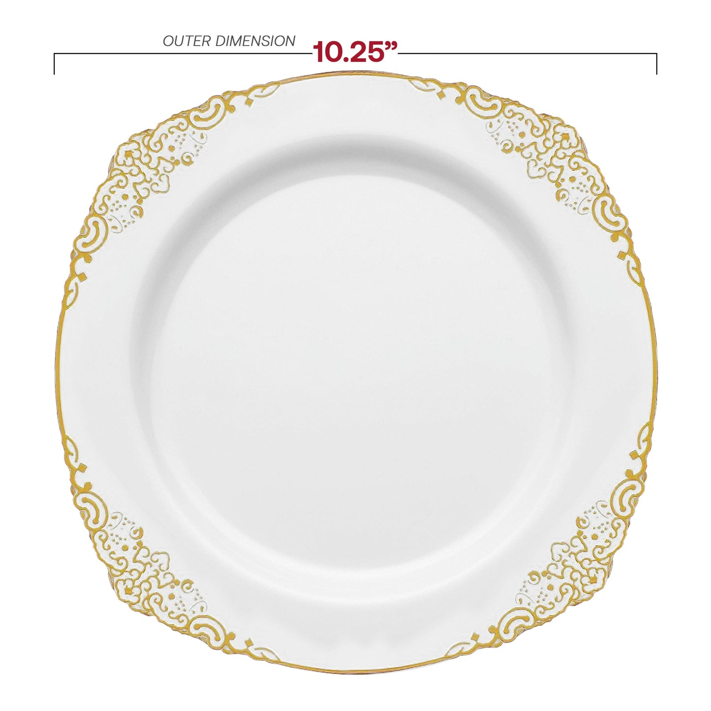 Designed from BPA-free, recyclable plastic, this white and gold set blends eco-consciousness with sophistication