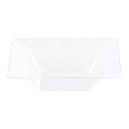 Disposable Clear Square Plastic Soup Bowls - 12 oz