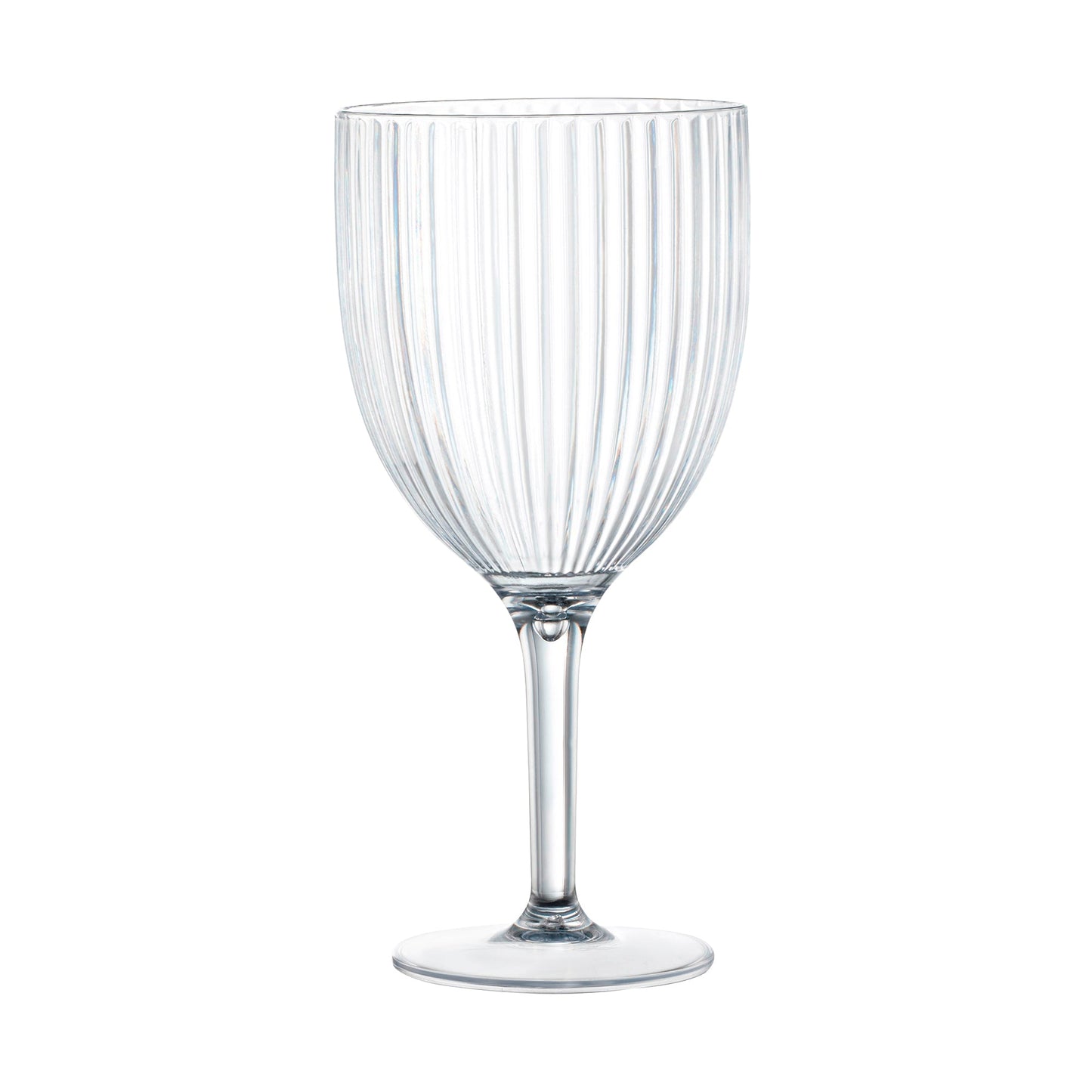 Durable and sophisticated, these Clear Ribbed Wine Glasses are ideal for serving red, white, or rosé at formal events