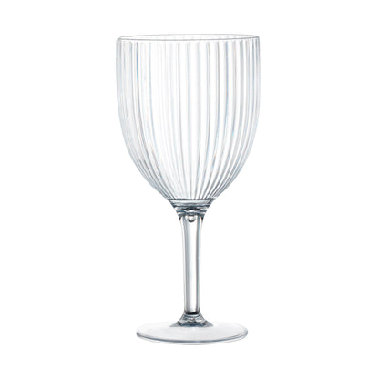 Durable and sophisticated, these Clear Ribbed Wine Glasses are ideal for serving red, white, or rosé at formal events