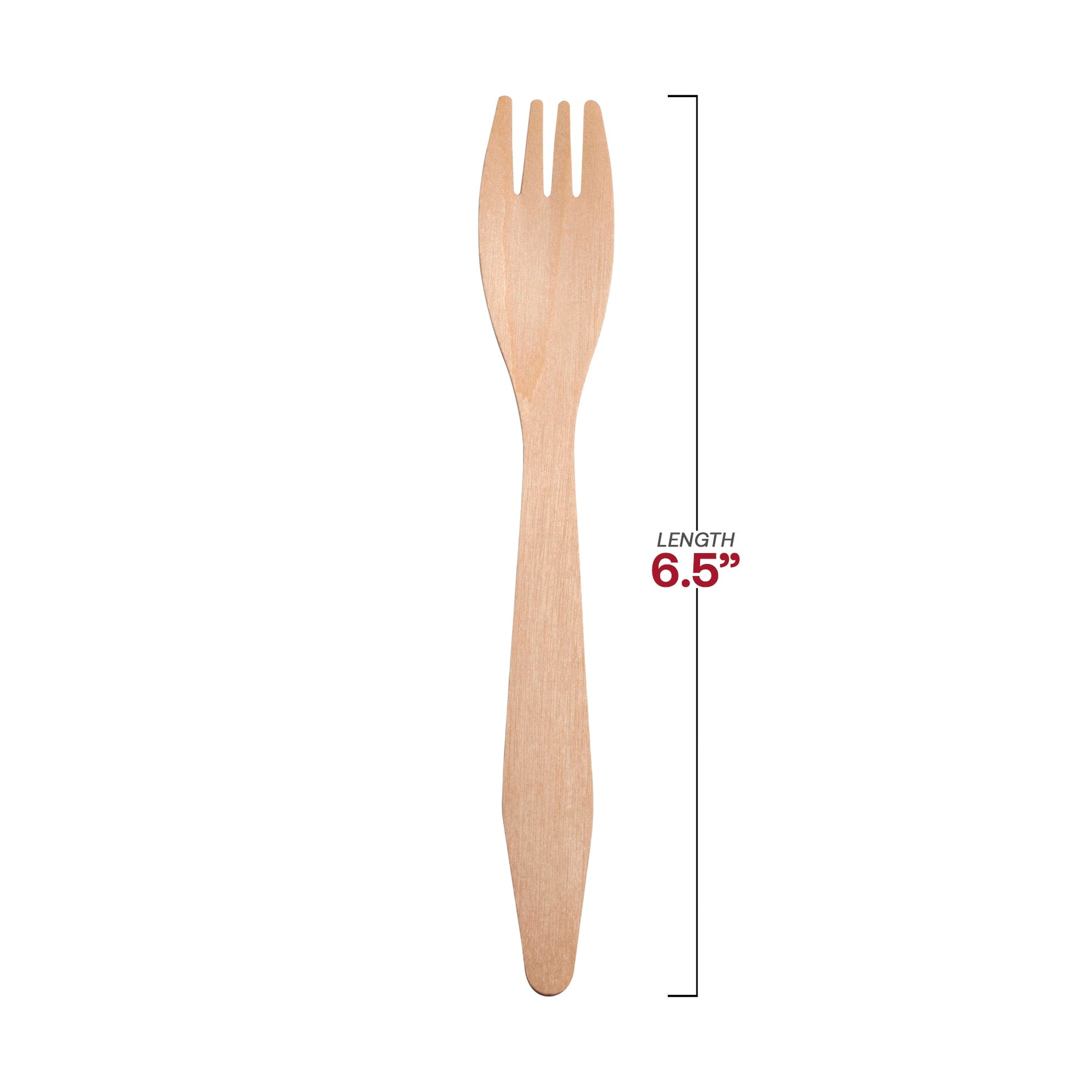 Durable wooden forks, 6.5 inches, case of 600 – Sturdy birch wood forks with a smooth, polished feel for comfortable use.