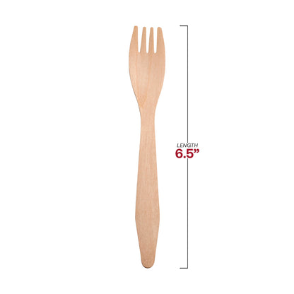 Durable wooden forks, 6.5 inches, case of 600 – Sturdy birch wood forks with a smooth, polished feel for comfortable use.