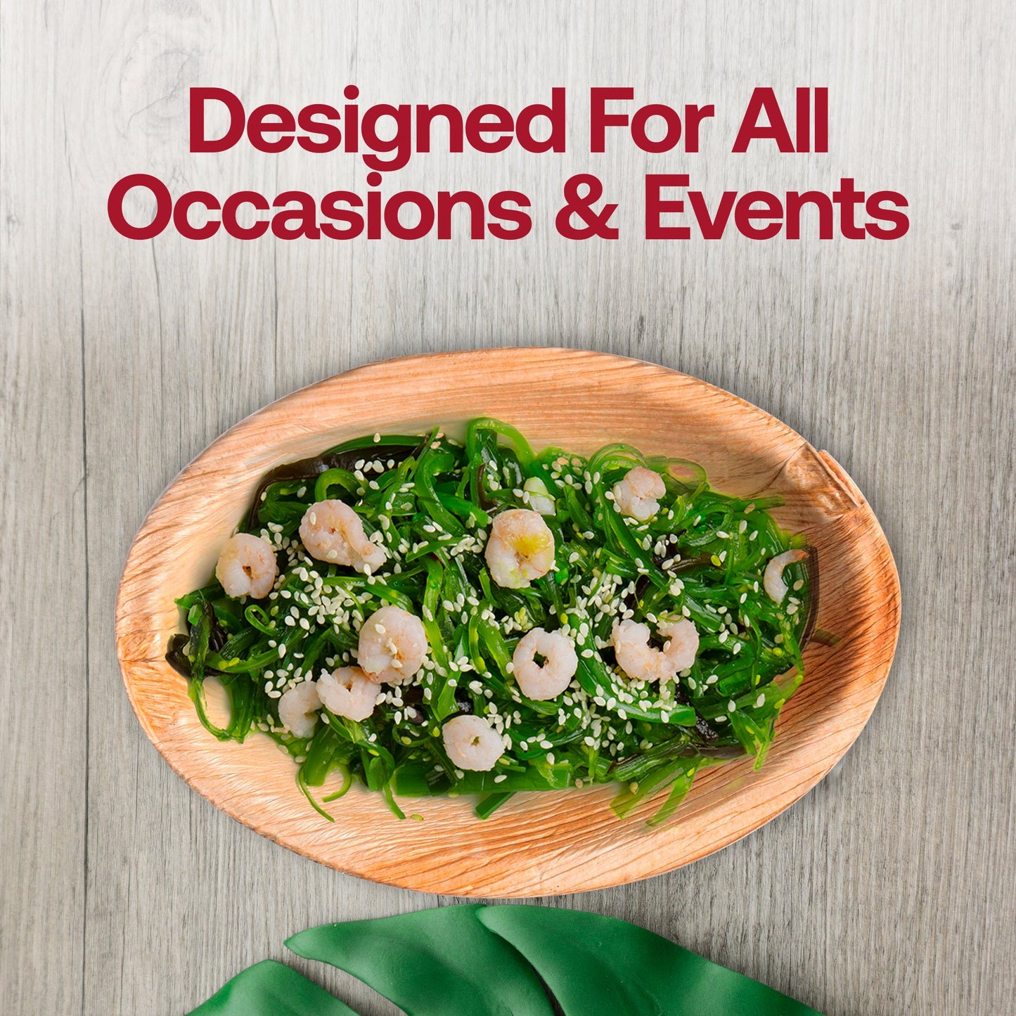 Elegant buffet display styled with Oval Palm Leaf Eco Friendly Bowls, offering a clean, earthy look for upscale events