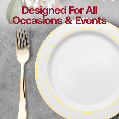 Elegant metallic gold plastic spoons, 6.25 inches, featuring a refined shine, ideal for weddings, banquets, and formal events.