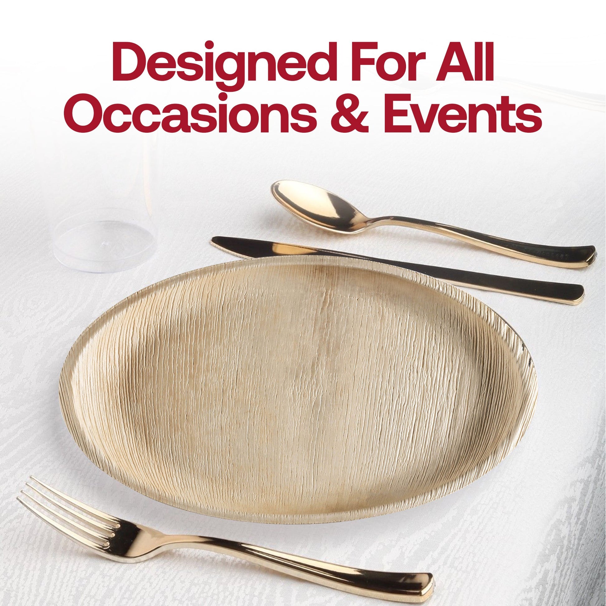 Elegant round 12-inch disposable palm leaf platters, perfect for weddings, parties, and other sustainable dining events