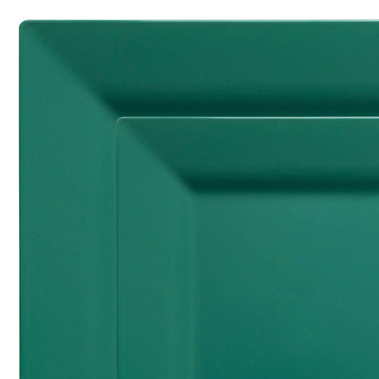 Elevate your table setting with this stylish Hunter Green Square Dinnerware Set, featuring a contemporary square design