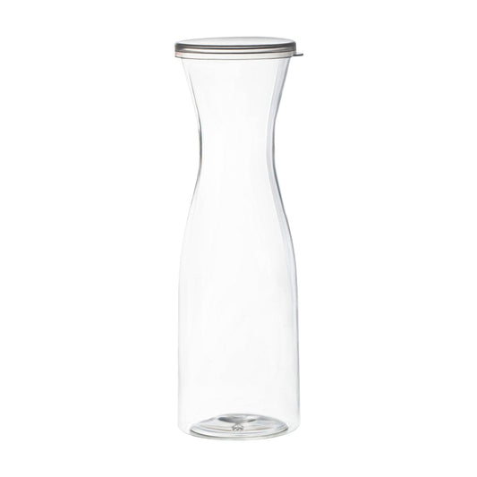 Fancy clear plastic wine carafes with lids, 35 oz, featuring a sleek design, perfect for upscale events and stylish entertaining