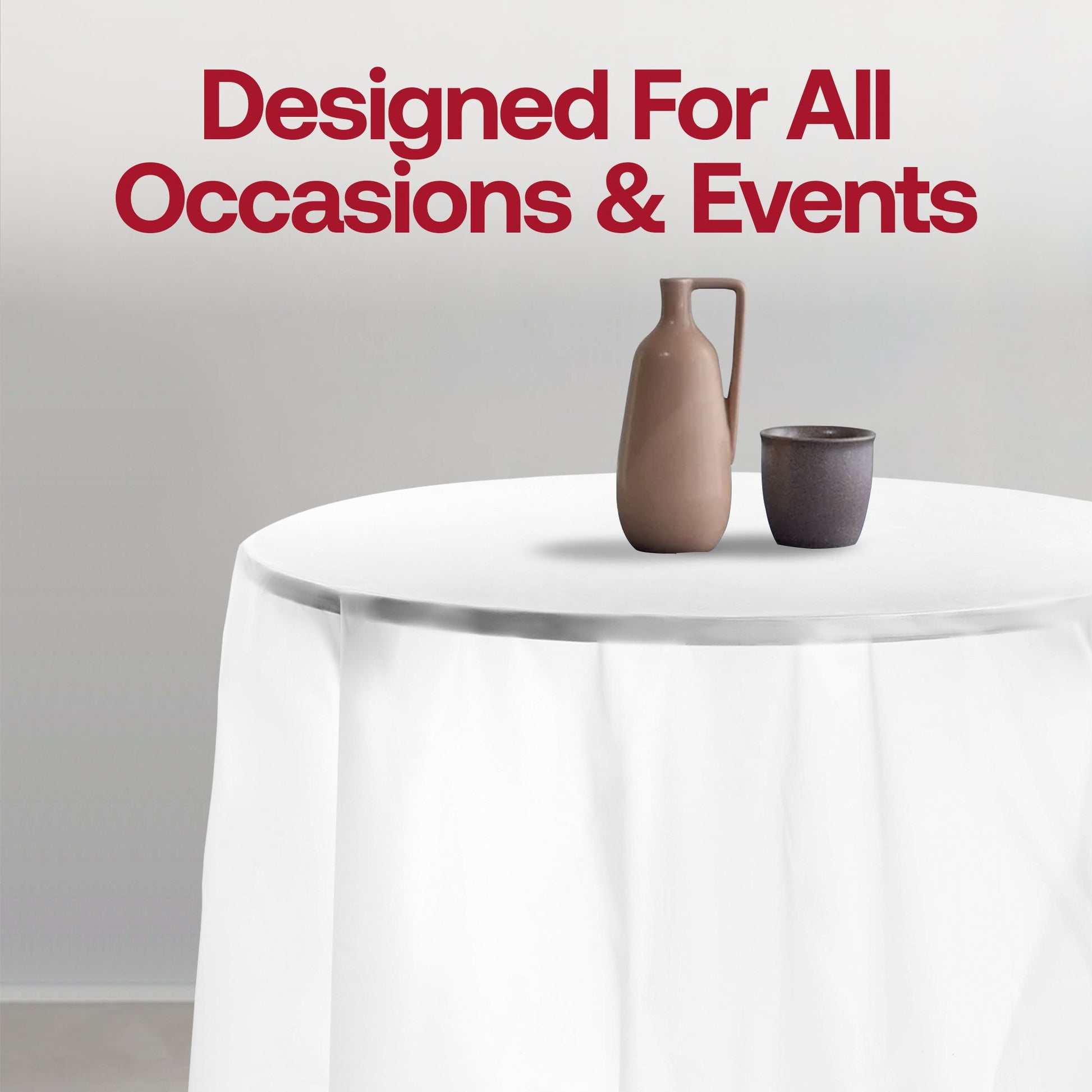 Fancy clear round disposable tablecloth, 84", sleek and stylish, ideal for upscale parties, weddings, and celebrations