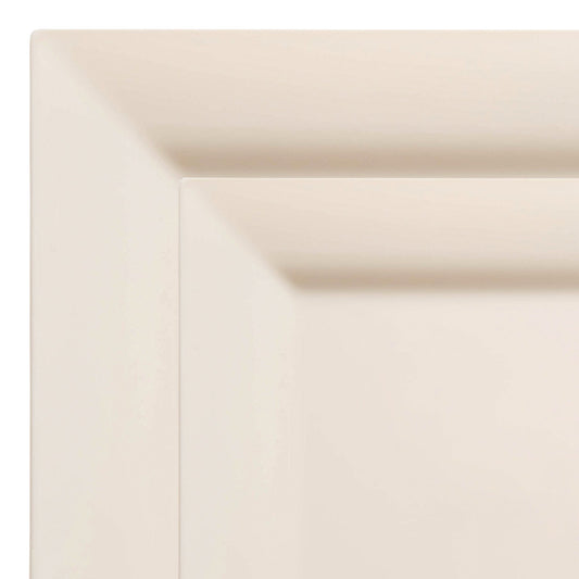 Fancy ivory square plastic plates with a modern design, perfect for upscale dining, weddings, and formal celebrations.