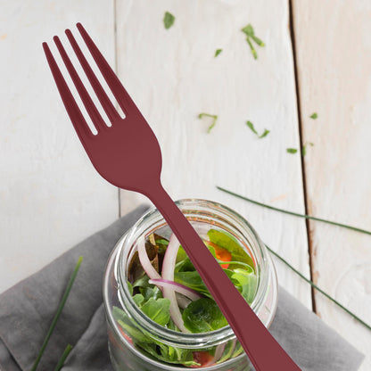 From cake to salads, these red plastic forks offer lightweight reliability