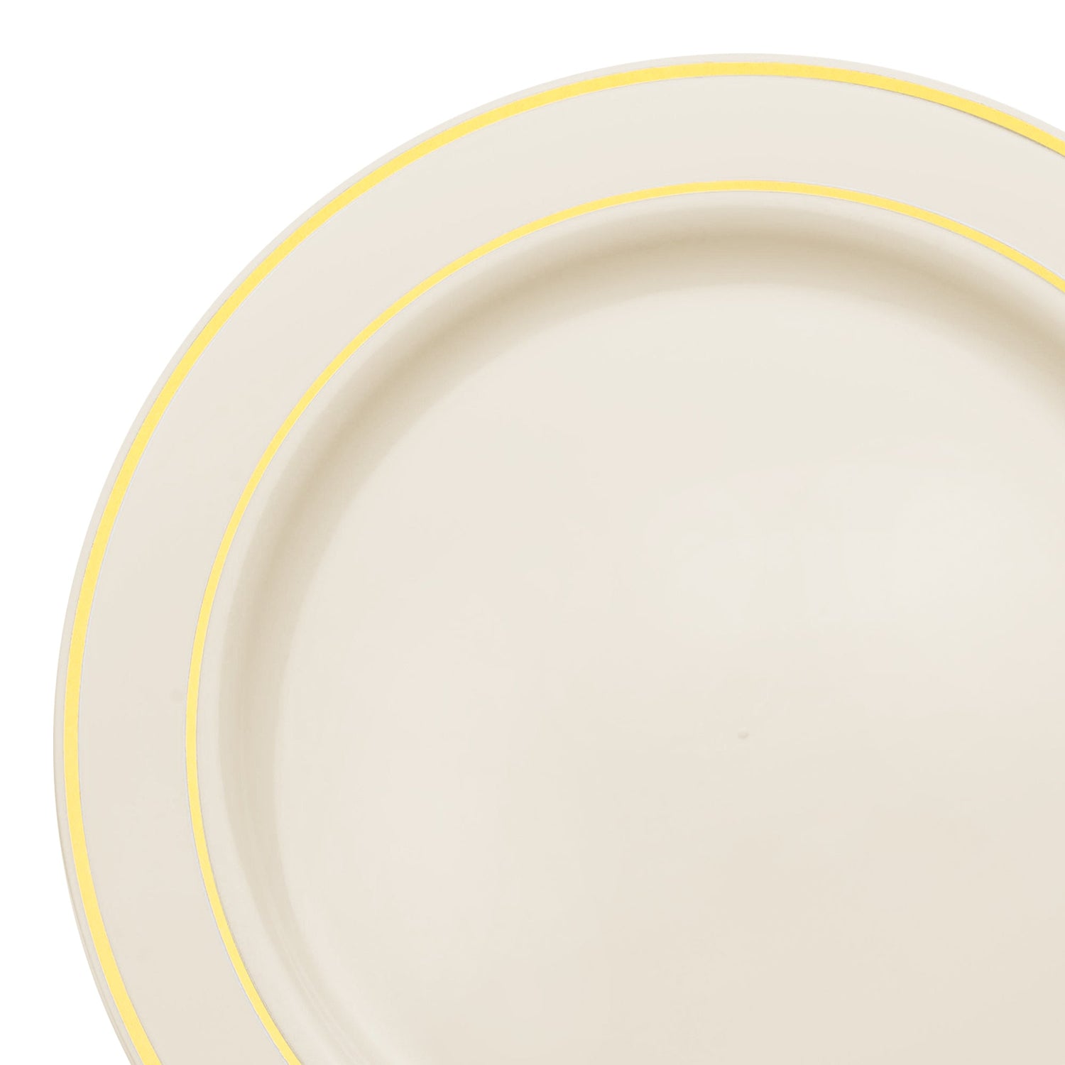 Ivory with Gold Edge Rim Plastic Appetizer/Salad Plates
