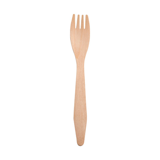 Natural birch eco-friendly disposable dinner forks, 6.5 inches, pack of 600 – Sturdy and compostable wooden forks, perfect for sustainable dining.