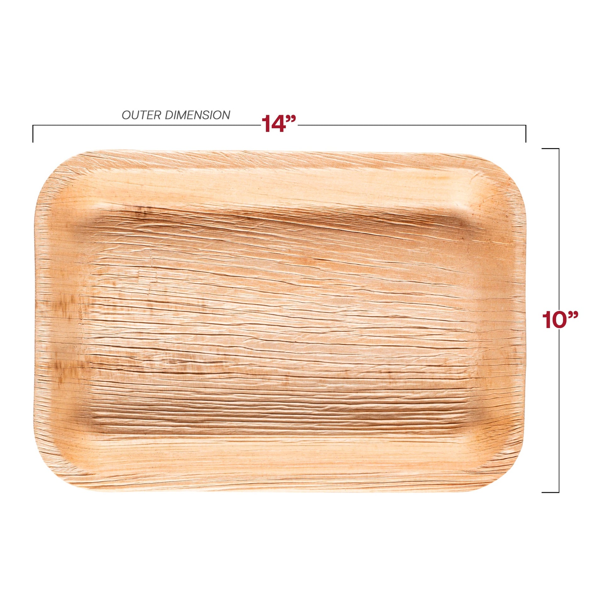 Natural palm leaf tray, disposable, biodegradable, and compostable—an ideal sustainable serving option