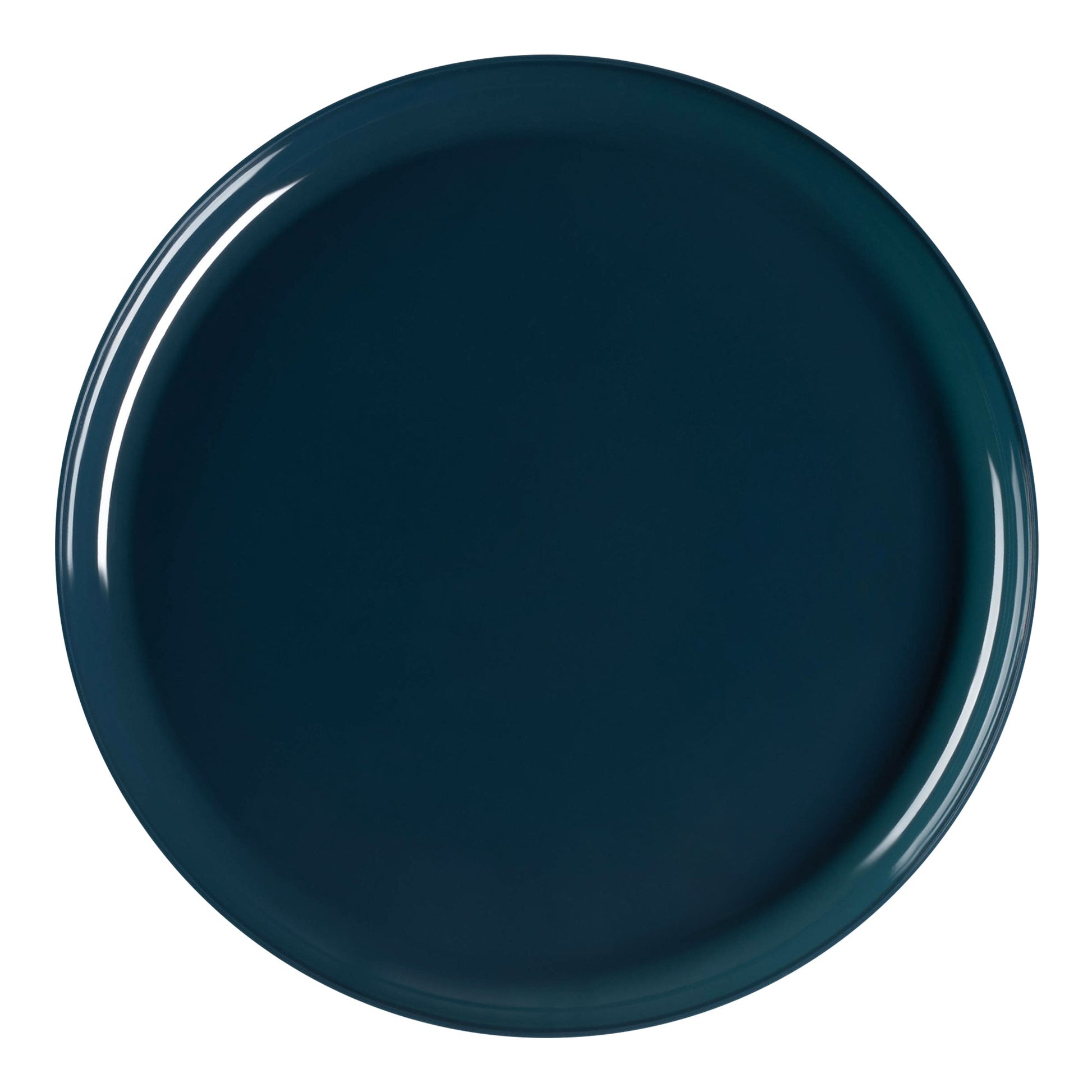 Navy disposable plastic plates, flat round shape, 8.5-inch diameter