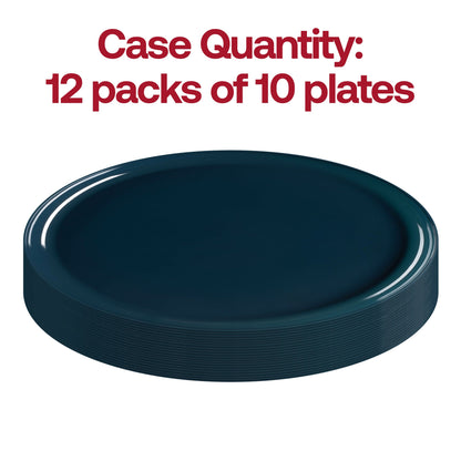 Pack of 120 navy round disposable plates, 6.25 inches in diameter
