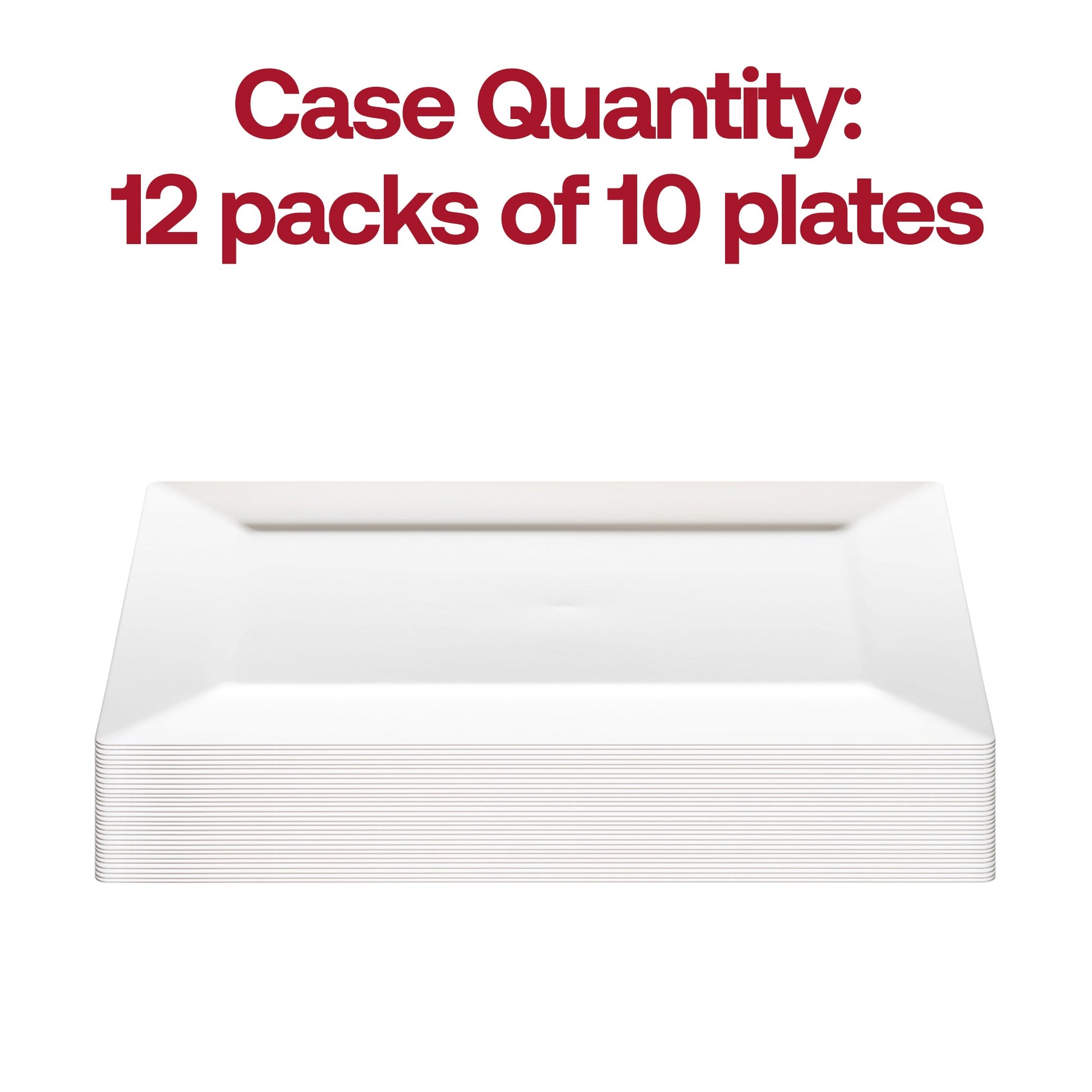 Pack of 120 white disposable dessert plates, rectangular 5.5 x 8.5-inch design