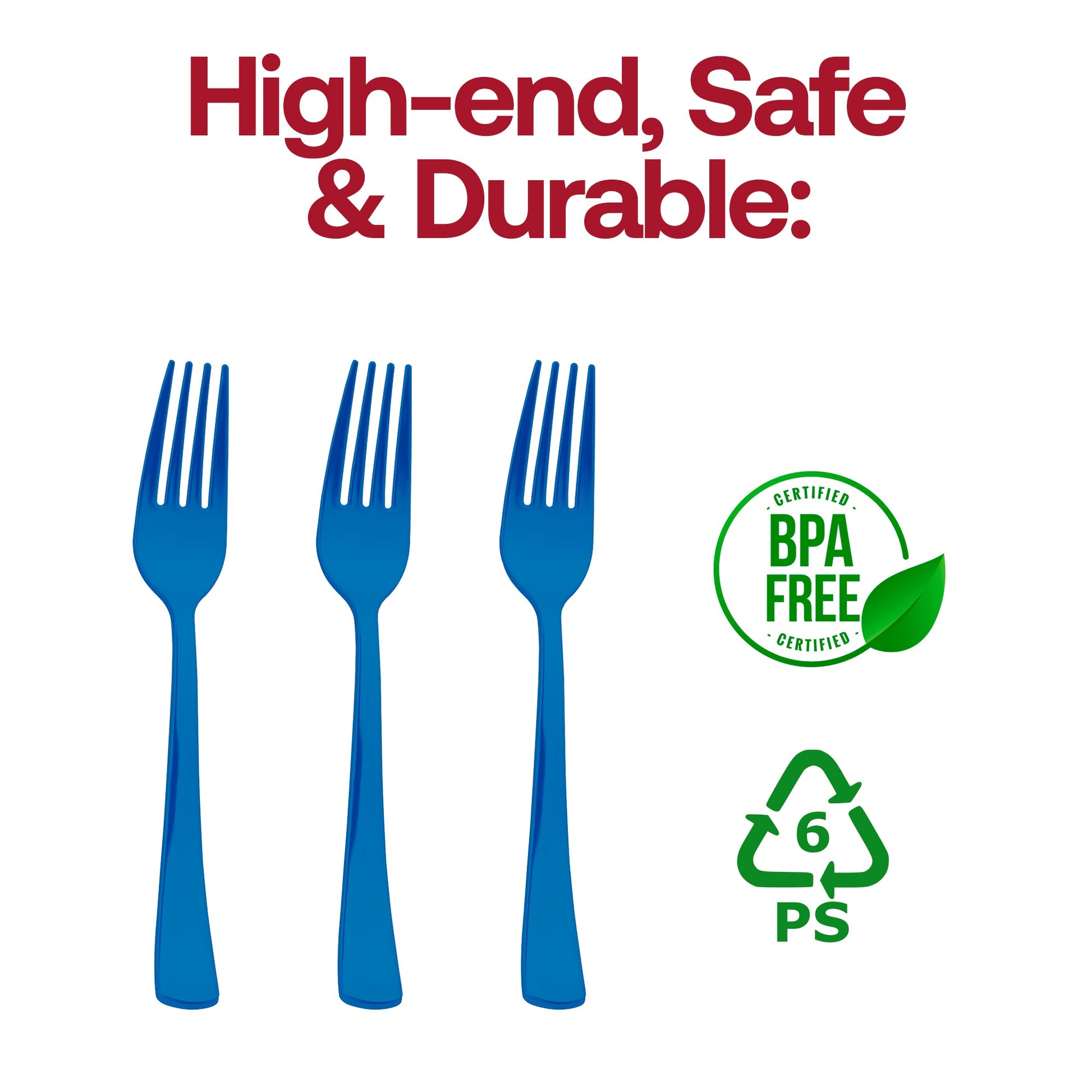 Pair with matching blue utensils for a coordinated, festive table experience