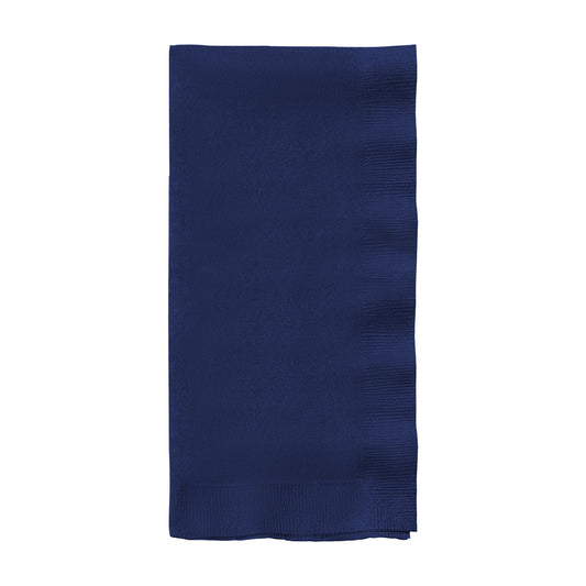 Purple paper dinner napkin measuring 16 x 16 inches, shown unfolded from a 600-count bulk case.