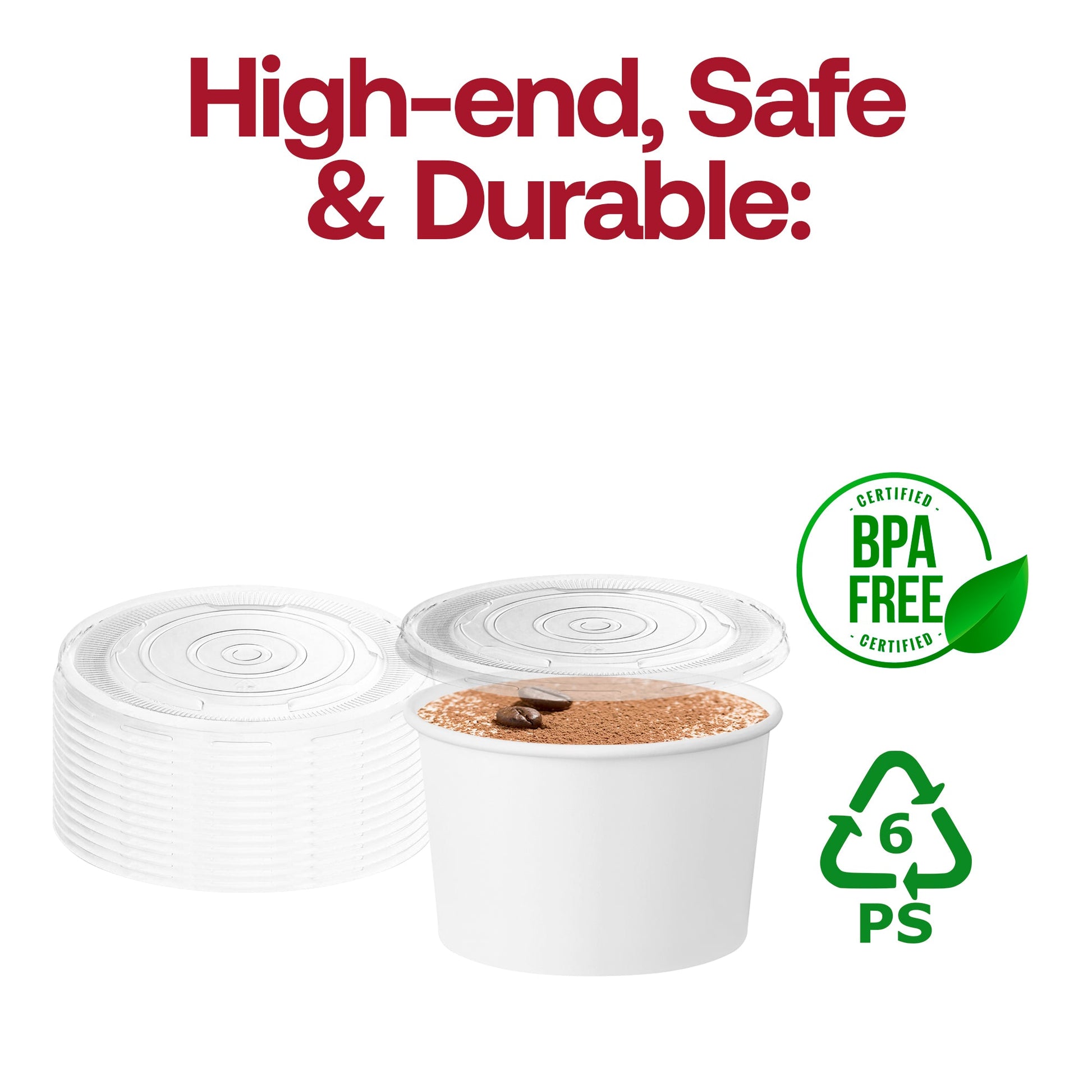 Recyclable and BPA-free, 12 oz Squat Paper Soup Cups with Lids promote safe and eco-conscious food handling