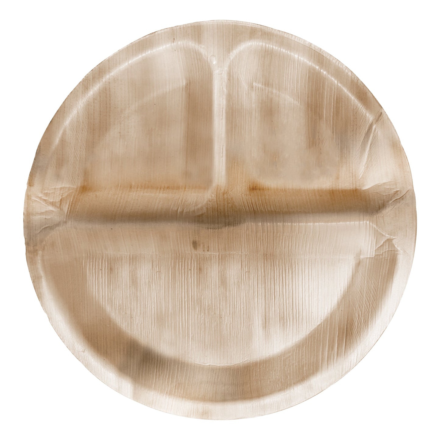 Round Palm Leaf 3-Partition Eco Friendly Disposable Dinner Plates (10") Secondary | Smarty Had A Party