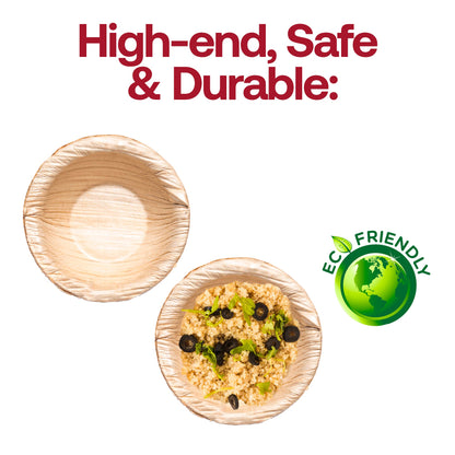 Round Palm Leaf Eco Friendly Mini Disposable Dip Bowls (0.5 oz.) Eco | Smarty Had A Party