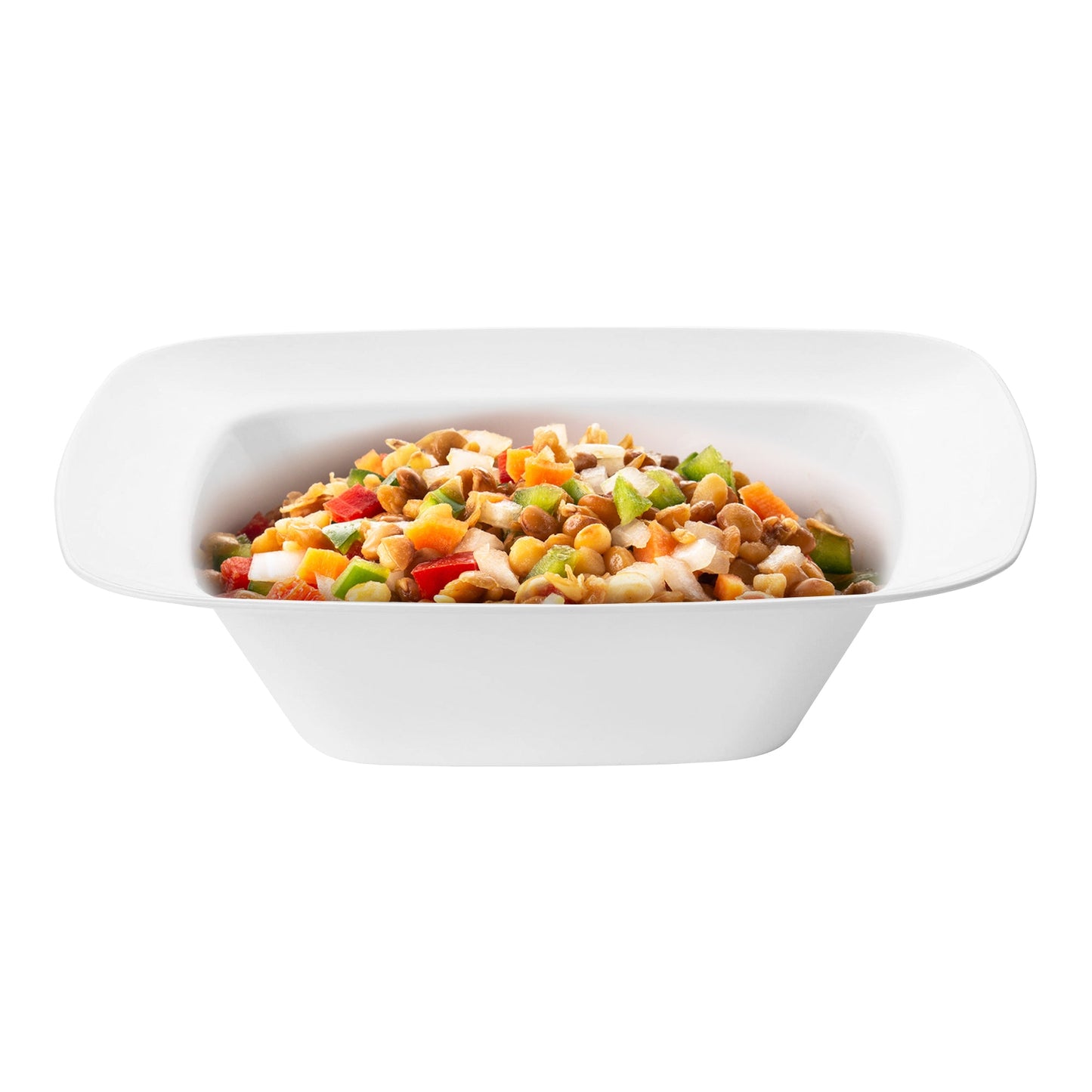 Rounded square 5 oz white plastic dessert bowls, pack of 120