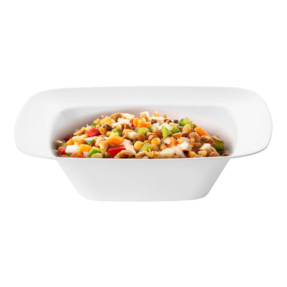 Rounded square 5 oz white plastic dessert bowls, pack of 120