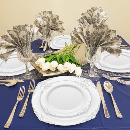 SKU 8880-WHSVP shown with labeled 7" appetizer and 10" dinner plates from the complete elegant set