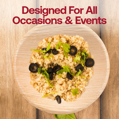 Set includes 4 packs of 25 palm leaf soup bowls, totaling 100 bowls for eco-friendly catering and events