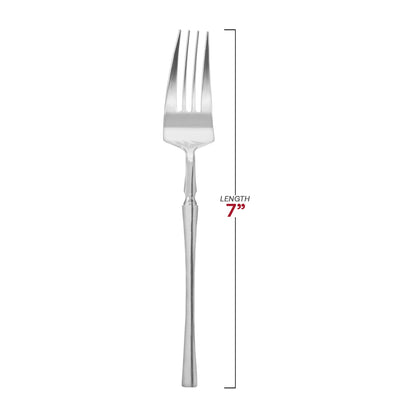 Shiny Silver Moderno Disposable Plastic Dessert Forks
