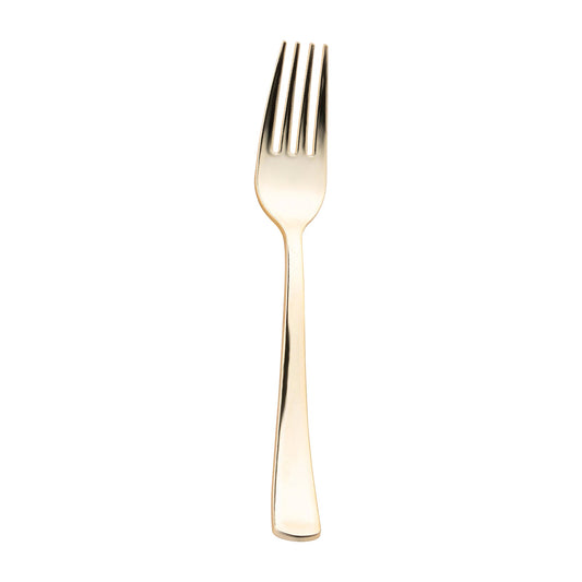 Shiny metallic gold plastic spoons, 6.25 inches long, durable and stylish, perfect for parties and events, case of 600