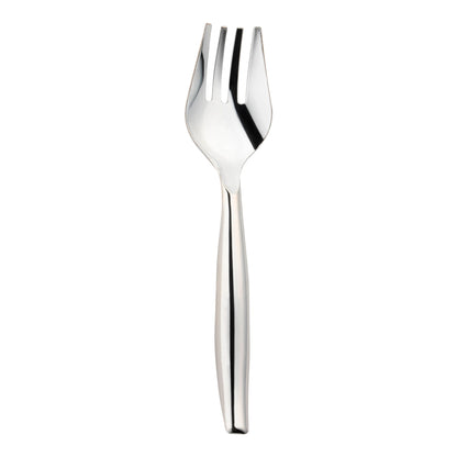 Silver disposable plastic serving forks, 9.75 inches long, perfect for buffets and catering