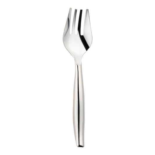 Silver disposable plastic serving forks, 9.75 inches long, perfect for buffets and catering