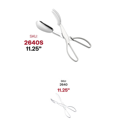 Silver scissor tongs in use at a buffet, perfect for all occasions, from casual gatherings to formal events