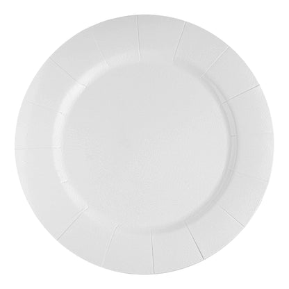 Simple and elegant white disposable charger plates, round design