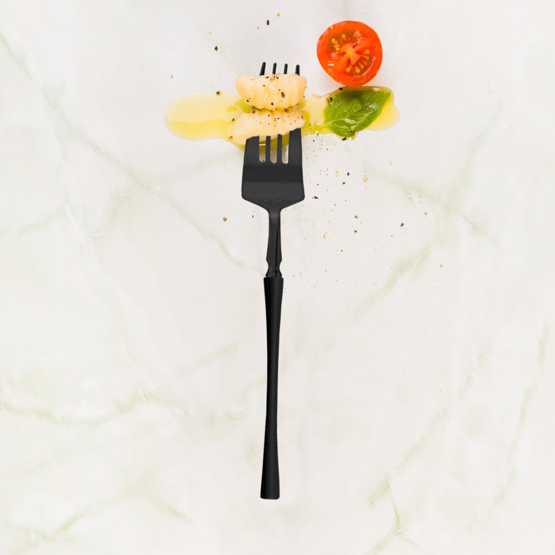 Solid Black Moderno Disposable Plastic Dinner Forks designed for reliable use in weddings and catered affairs