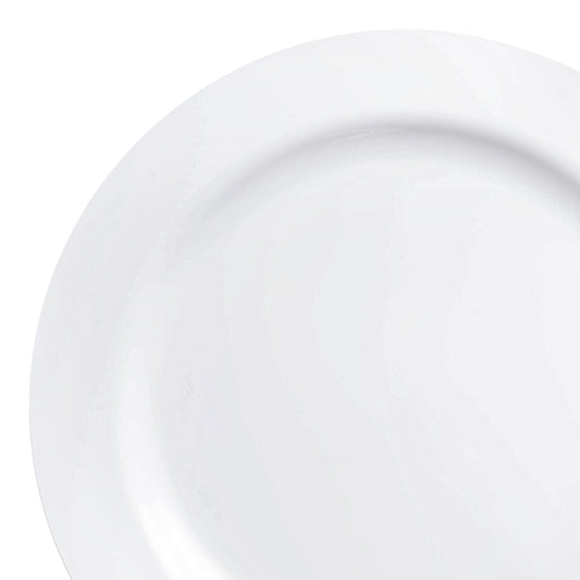 Solid White Economy Round Disposable Plastic Buffet Plates