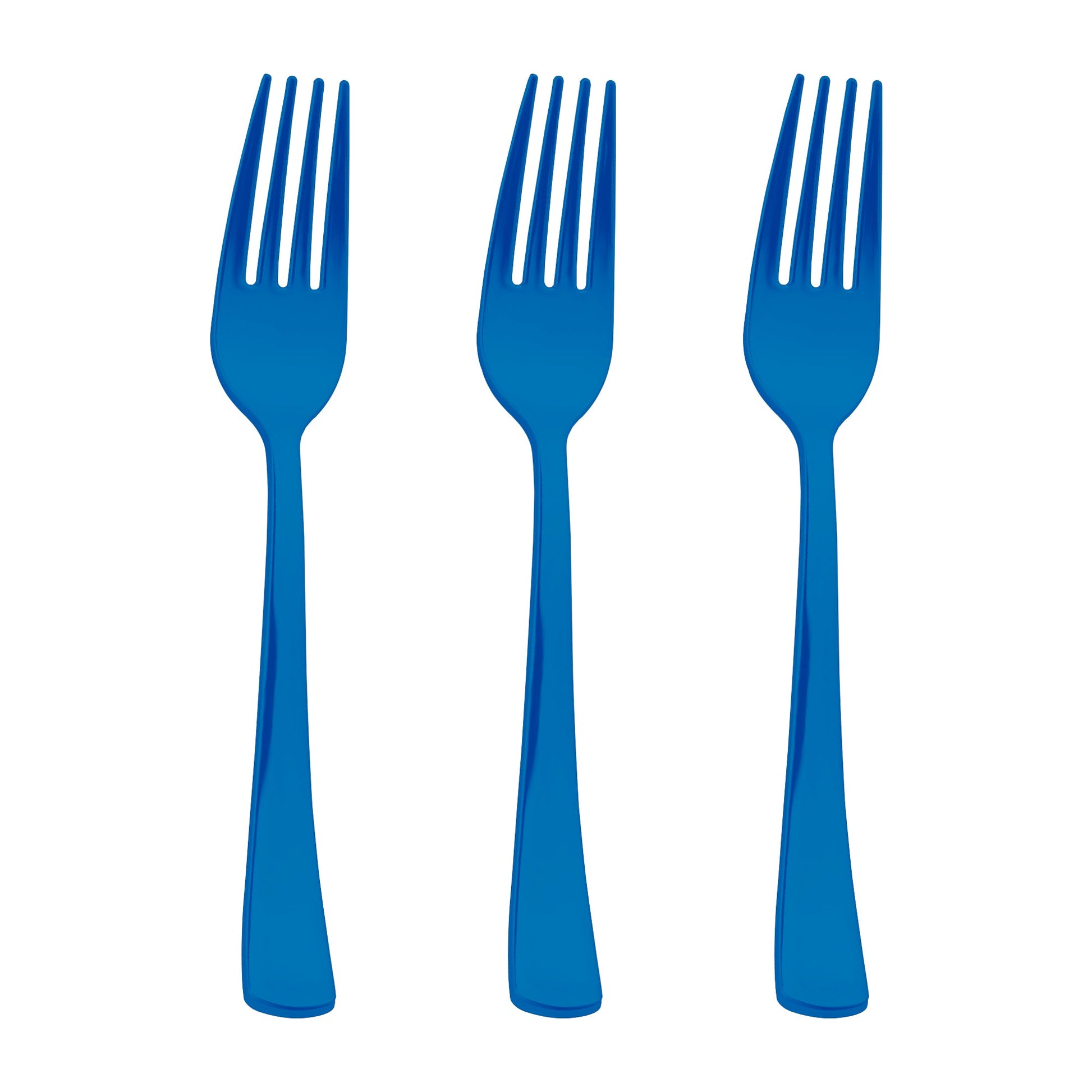 Strong and colorful, these blue forks add personality to catered events and casual meals