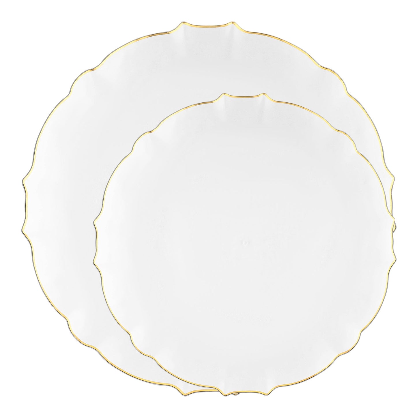 Stylish and refined, the Clear Gold Rim Lotus Plates are perfect for weddings, banquets, or upscale celebrations