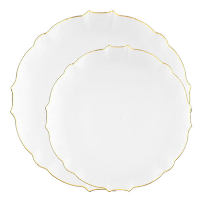 Stylish and refined, the Clear Gold Rim Lotus Plates are perfect for weddings, banquets, or upscale celebrations