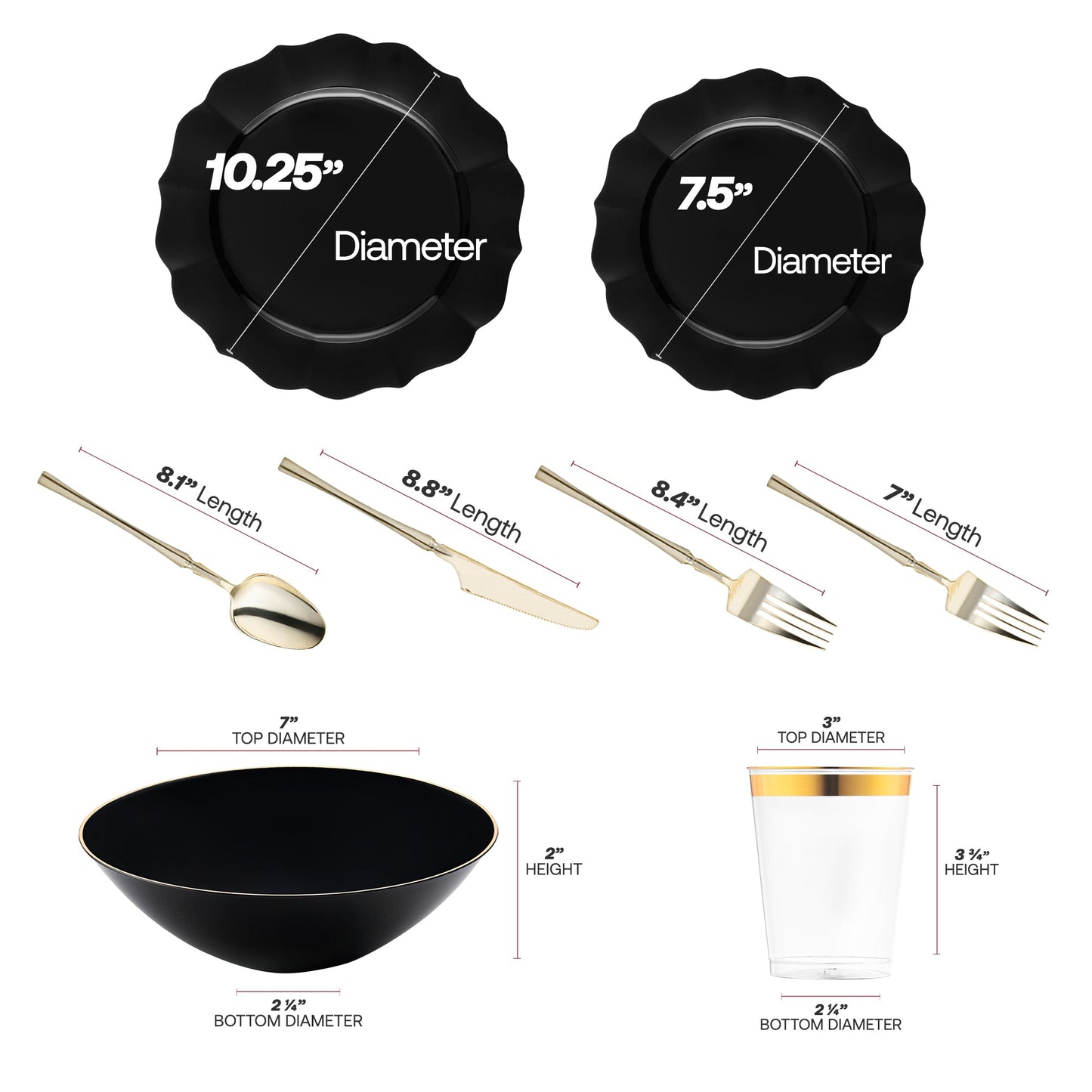 Stylish table setting showcasing Black Round Lotus dinnerware with gold cutlery, suited for luxurious events