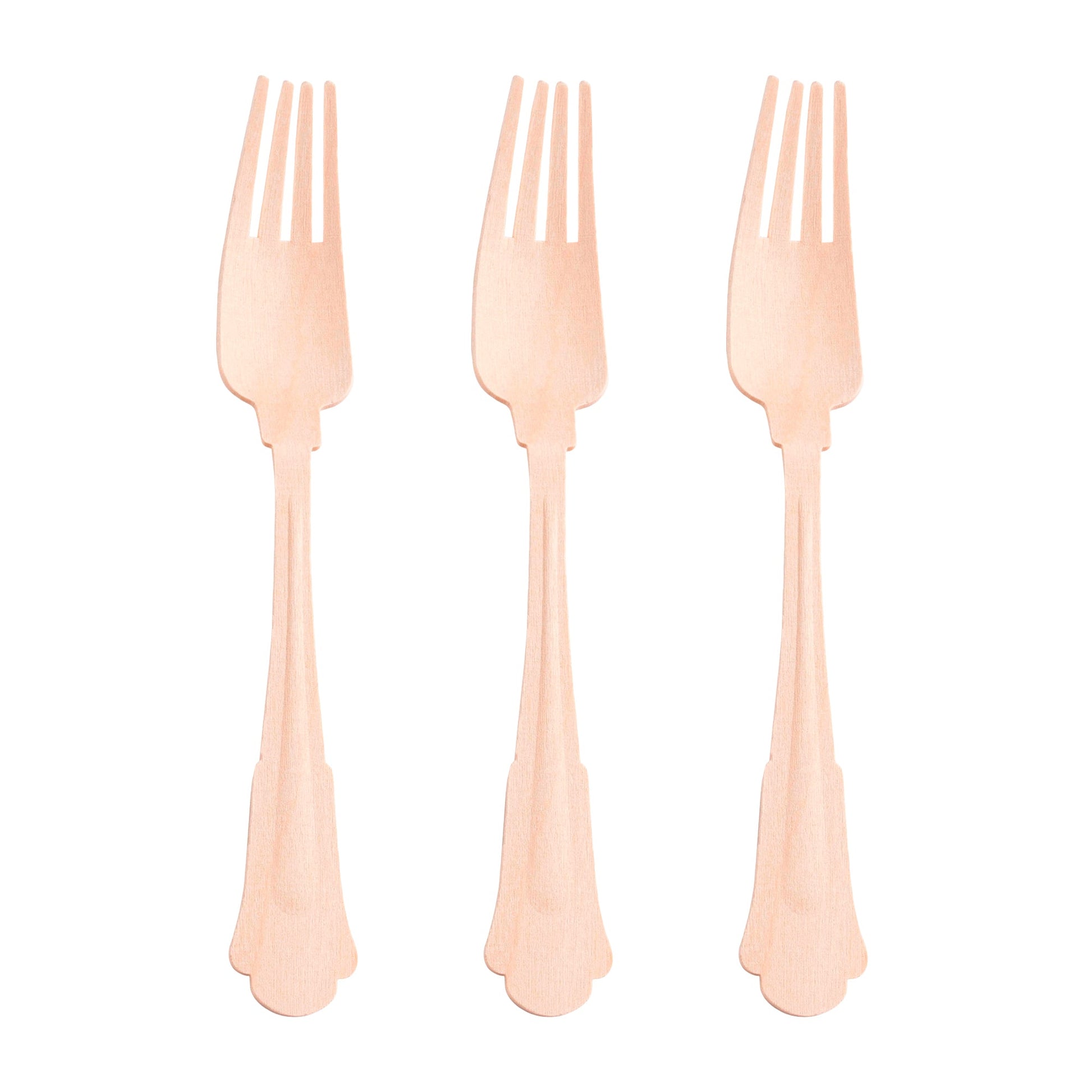 Sustainable 7.5-inch birch wood disposable forks, compostable, 600-pack