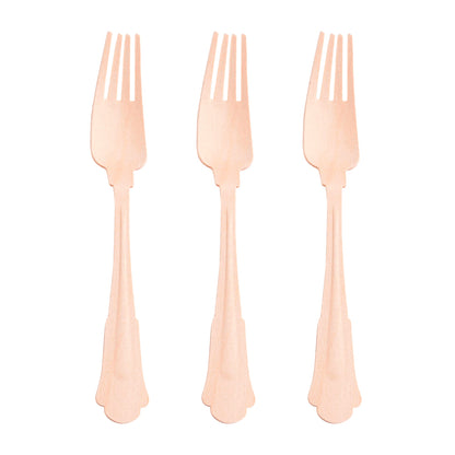 Sustainable 7.5-inch birch wood disposable forks, compostable, 600-pack