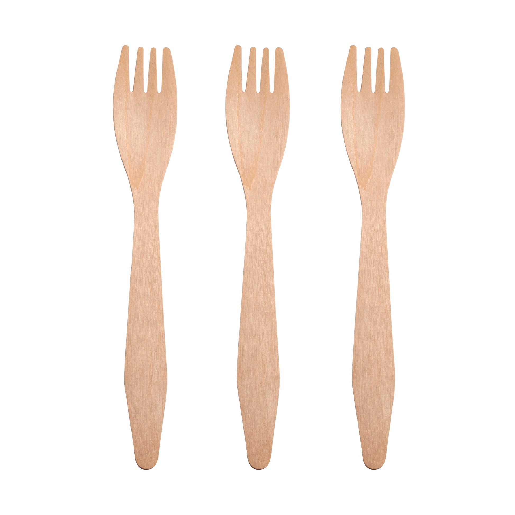 Sustainable wooden dinner forks, 6.5 inches, bulk pack of 600 – Eco-friendly forks designed for weddings, parties, and catering events.
