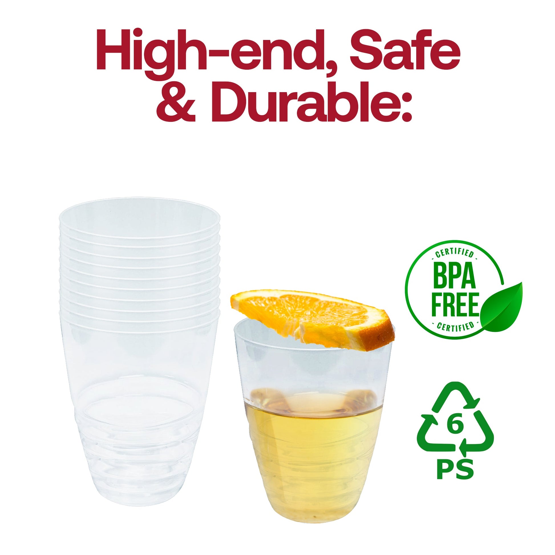 Swirl plastic tumblers elegantly filled with lemonade and mint leaves, displayed on a sunny outdoor brunch table