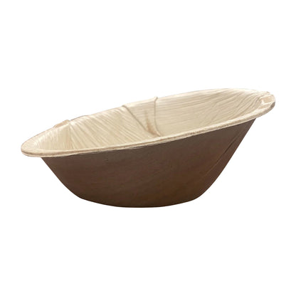 These 3.5 oz. Oval Palm Leaf Bowls bring rustic charm and biodegradable design to eco-conscious table presentations