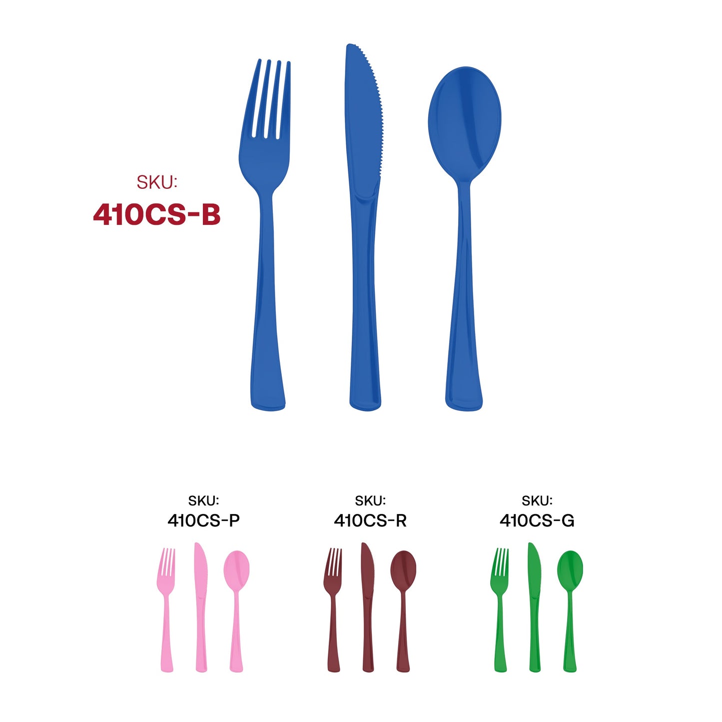 These blue utensils offer consistency, coordination, and convenience