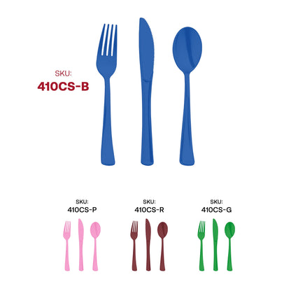 These blue utensils offer consistency, coordination, and convenience
