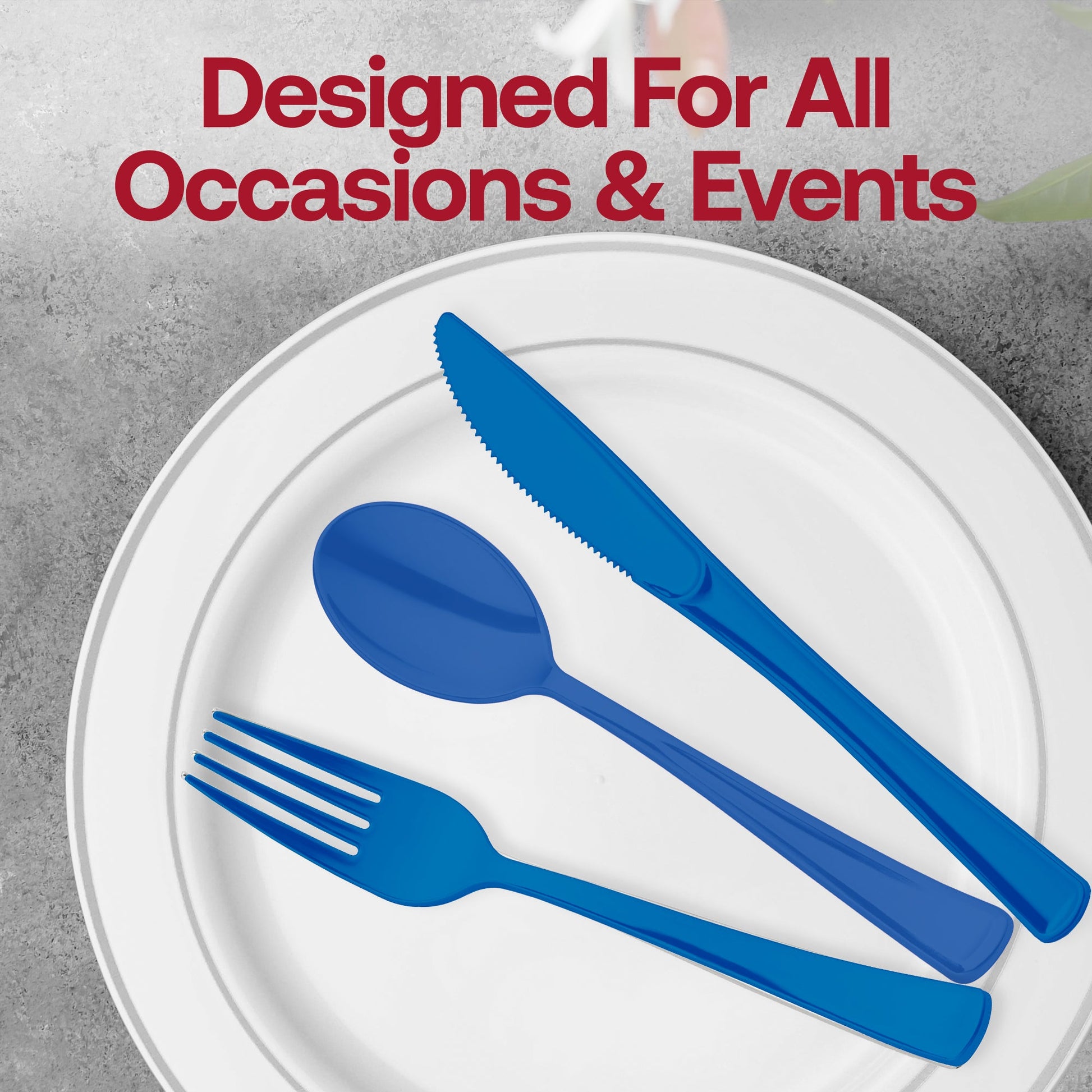 These disposable forks in blue ensure quick table service without dishwashing